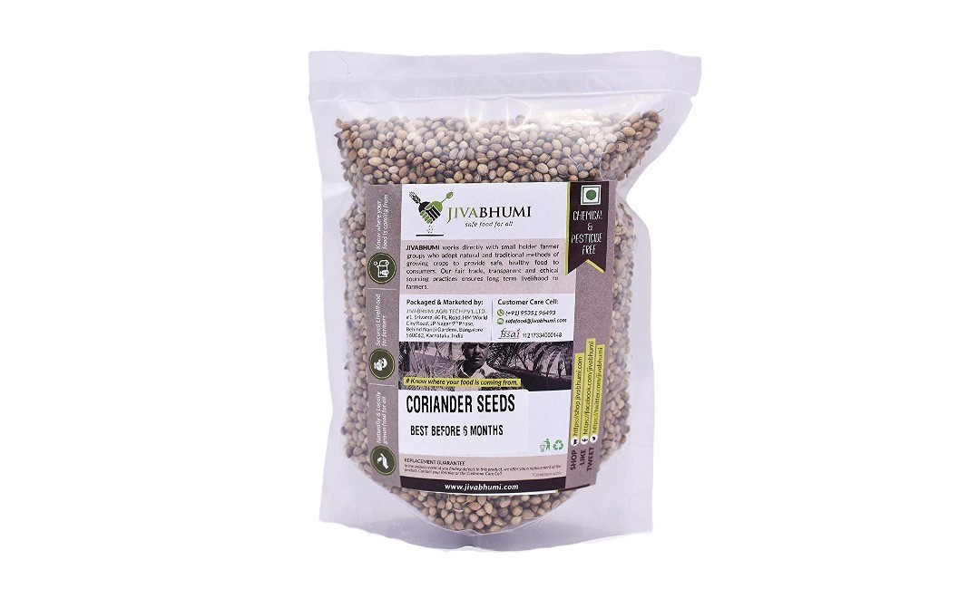 JivaBhumi Coriander Seeds    Pack  500 grams